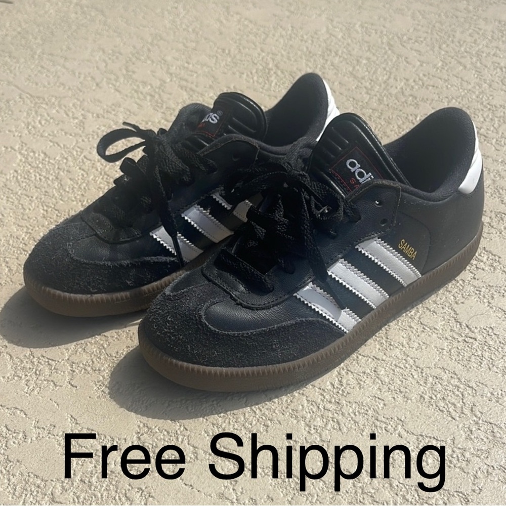 Adidas Black and White Samba Sneakers 
FREE SHIPPING